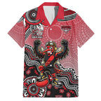 Personalized Essendon Bombers Mascot Hawaiian Shirt Aboriginal Dot Art Style Vibrant Indigenous Pattern Design