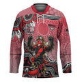 Personalized Essendon Bombers Mascot Hockey Jersey Aboriginal Dot Art Style Vibrant Indigenous Pattern Design
