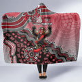 Personalized Essendon Bombers Mascot Hooded Blanket Aboriginal Dot Art Style Vibrant Indigenous Pattern Design