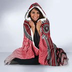 Personalized Essendon Bombers Mascot Hooded Blanket Aboriginal Dot Art Style Vibrant Indigenous Pattern Design