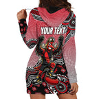 Personalized Essendon Bombers Mascot Hoodie Dress Aboriginal Dot Art Style Vibrant Indigenous Pattern Design