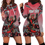 Personalized Essendon Bombers Mascot Hoodie Dress Aboriginal Dot Art Style Vibrant Indigenous Pattern Design