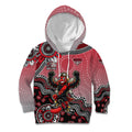 Personalized Essendon Bombers Mascot Kid Hoodie Aboriginal Dot Art Style Vibrant Indigenous Pattern Design