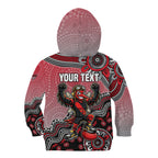 Personalized Essendon Bombers Mascot Kid Hoodie Aboriginal Dot Art Style Vibrant Indigenous Pattern Design