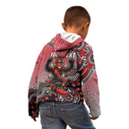 Personalized Essendon Bombers Mascot Kid Hoodie Aboriginal Dot Art Style Vibrant Indigenous Pattern Design