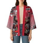 Personalized Essendon Bombers Mascot Kimono Aboriginal Dot Art Style Vibrant Indigenous Pattern Design