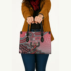Personalized Essendon Bombers Mascot Leather Bag Aboriginal Dot Art Style Vibrant Indigenous Pattern Design