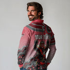 Personalized Essendon Bombers Mascot Long Sleeve Polo Shirt Aboriginal Dot Art Style Vibrant Indigenous Pattern Design