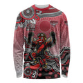 Personalized Essendon Bombers Mascot Long Sleeve Shirt Aboriginal Dot Art Style Vibrant Indigenous Pattern Design