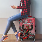 Personalized Essendon Bombers Mascot Luggage Cover Aboriginal Dot Art Style Vibrant Indigenous Pattern Design