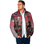 Personalized Essendon Bombers Mascot Padded Jacket Aboriginal Dot Art Style Vibrant Indigenous Pattern Design