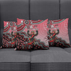 Personalized Essendon Bombers Mascot Pillow Cover Aboriginal Dot Art Style Vibrant Indigenous Pattern Design