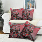 Personalized Essendon Bombers Mascot Pillow Cover Aboriginal Dot Art Style Vibrant Indigenous Pattern Design