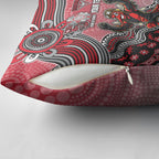 Personalized Essendon Bombers Mascot Pillow Cover Aboriginal Dot Art Style Vibrant Indigenous Pattern Design