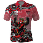 Personalized Essendon Bombers Mascot Polo Shirt Aboriginal Dot Art Style Vibrant Indigenous Pattern Design