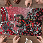Personalized Essendon Bombers Mascot Puzzle Aboriginal Dot Art Style Vibrant Indigenous Pattern Design