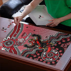 Personalized Essendon Bombers Mascot Puzzle Aboriginal Dot Art Style Vibrant Indigenous Pattern Design
