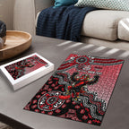Personalized Essendon Bombers Mascot Puzzle Aboriginal Dot Art Style Vibrant Indigenous Pattern Design