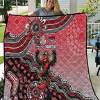 Personalized Essendon Bombers Mascot Quilt Aboriginal Dot Art Style Vibrant Indigenous Pattern Design