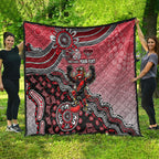 Personalized Essendon Bombers Mascot Quilt Aboriginal Dot Art Style Vibrant Indigenous Pattern Design