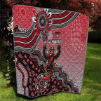 Personalized Essendon Bombers Mascot Quilt Aboriginal Dot Art Style Vibrant Indigenous Pattern Design