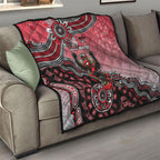Personalized Essendon Bombers Mascot Quilt Aboriginal Dot Art Style Vibrant Indigenous Pattern Design