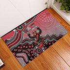 Personalized Essendon Bombers Mascot Rubber Doormat Aboriginal Dot Art Style Vibrant Indigenous Pattern Design