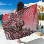 Personalized Essendon Bombers Mascot Sarong Aboriginal Dot Art Style Vibrant Indigenous Pattern Design