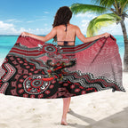 Personalized Essendon Bombers Mascot Sarong Aboriginal Dot Art Style Vibrant Indigenous Pattern Design