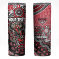 Personalized Essendon Bombers Mascot Skinny Tumbler Aboriginal Dot Art Style Vibrant Indigenous Pattern Design