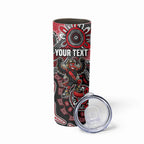 Personalized Essendon Bombers Mascot Skinny Tumbler Aboriginal Dot Art Style Vibrant Indigenous Pattern Design