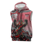 Personalized Essendon Bombers Mascot Sleeveless Zip Hoodie Aboriginal Dot Art Style Vibrant Indigenous Pattern Design