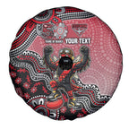 Personalized Essendon Bombers Mascot Spare Tire Cover Aboriginal Dot Art Style Vibrant Indigenous Pattern Design