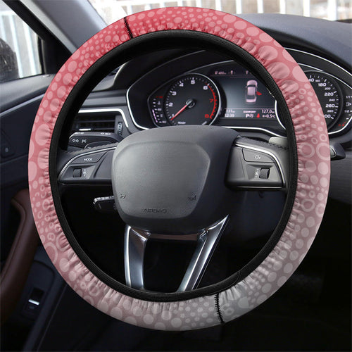 Essendon Bombers Mascot Steering Wheel Cover Aboriginal Dot Art Style Vibrant Indigenous Pattern Design