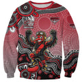 Personalized Essendon Bombers Mascot Sweatshirt Aboriginal Dot Art Style Vibrant Indigenous Pattern Design