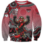 Personalized Essendon Bombers Mascot Sweatshirt Aboriginal Dot Art Style Vibrant Indigenous Pattern Design