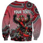 Personalized Essendon Bombers Mascot Sweatshirt Aboriginal Dot Art Style Vibrant Indigenous Pattern Design