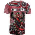 Personalized Essendon Bombers Mascot T Shirt Aboriginal Dot Art Style Vibrant Indigenous Pattern Design