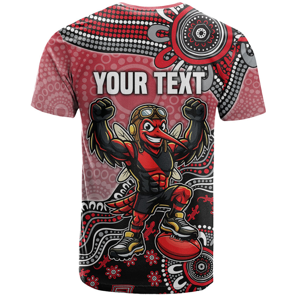 Personalized Essendon Bombers Mascot T Shirt Aboriginal Dot Art Style Vibrant Indigenous Pattern Design