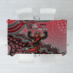 Personalized Essendon Bombers Mascot Tablecloth Aboriginal Dot Art Style Vibrant Indigenous Pattern Design