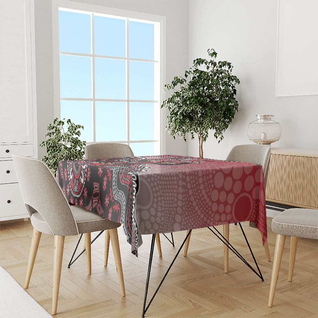 Personalized Essendon Bombers Mascot Tablecloth Aboriginal Dot Art Style Vibrant Indigenous Pattern Design