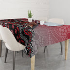 Personalized Essendon Bombers Mascot Tablecloth Aboriginal Dot Art Style Vibrant Indigenous Pattern Design