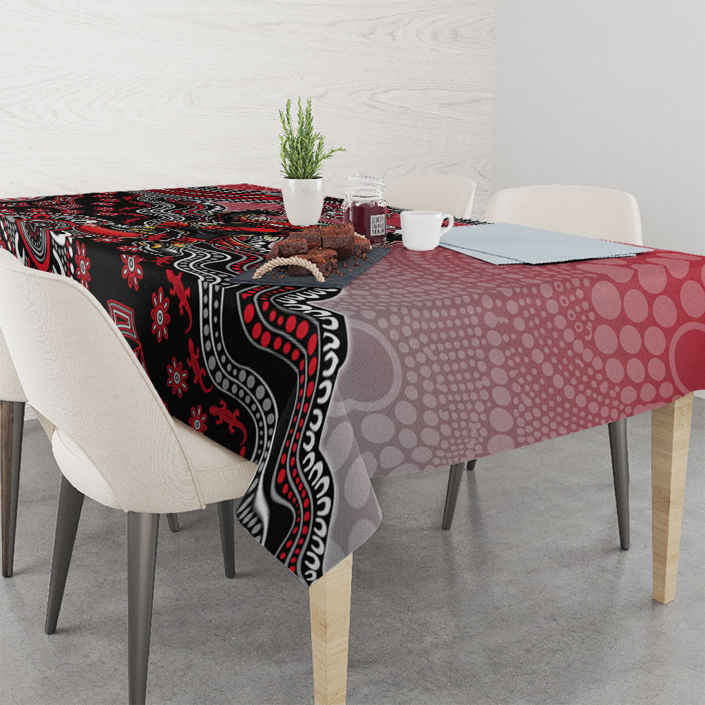 Personalized Essendon Bombers Mascot Tablecloth Aboriginal Dot Art Style Vibrant Indigenous Pattern Design