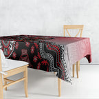 Personalized Essendon Bombers Mascot Tablecloth Aboriginal Dot Art Style Vibrant Indigenous Pattern Design