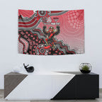 Personalized Essendon Bombers Mascot Tapestry Aboriginal Dot Art Style Vibrant Indigenous Pattern Design