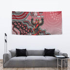 Personalized Essendon Bombers Mascot Tapestry Aboriginal Dot Art Style Vibrant Indigenous Pattern Design