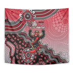 Personalized Essendon Bombers Mascot Tapestry Aboriginal Dot Art Style Vibrant Indigenous Pattern Design
