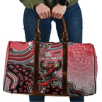 Personalized Essendon Bombers Mascot Travel Bag Aboriginal Dot Art Style Vibrant Indigenous Pattern Design