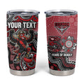 Personalized Essendon Bombers Mascot Tumbler Cup Aboriginal Dot Art Style Vibrant Indigenous Pattern Design