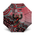 Personalized Essendon Bombers Mascot Umbrella Aboriginal Dot Art Style Vibrant Indigenous Pattern Design